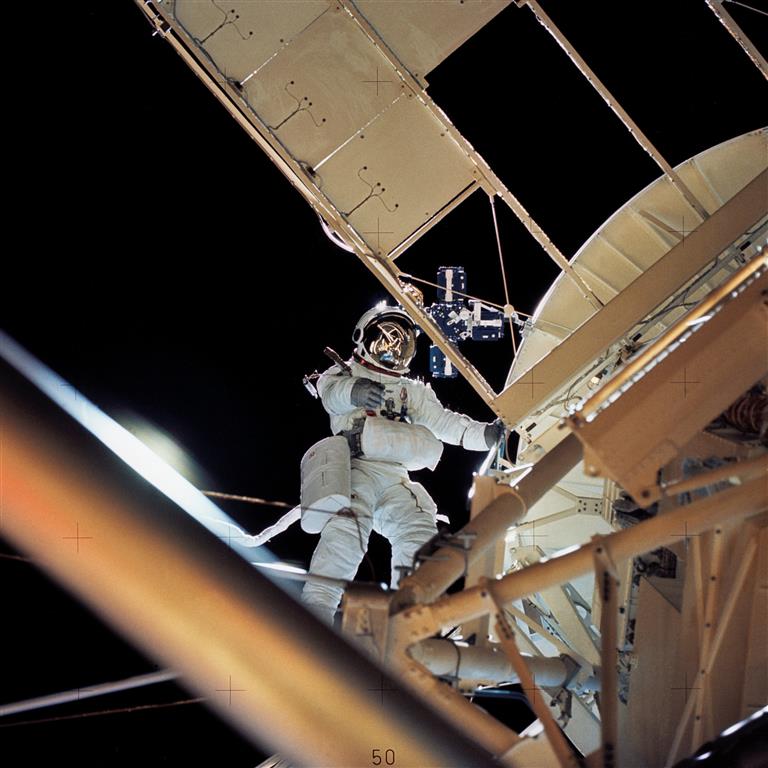 Astronaut Owen Garriott Performs EVA During Skylab