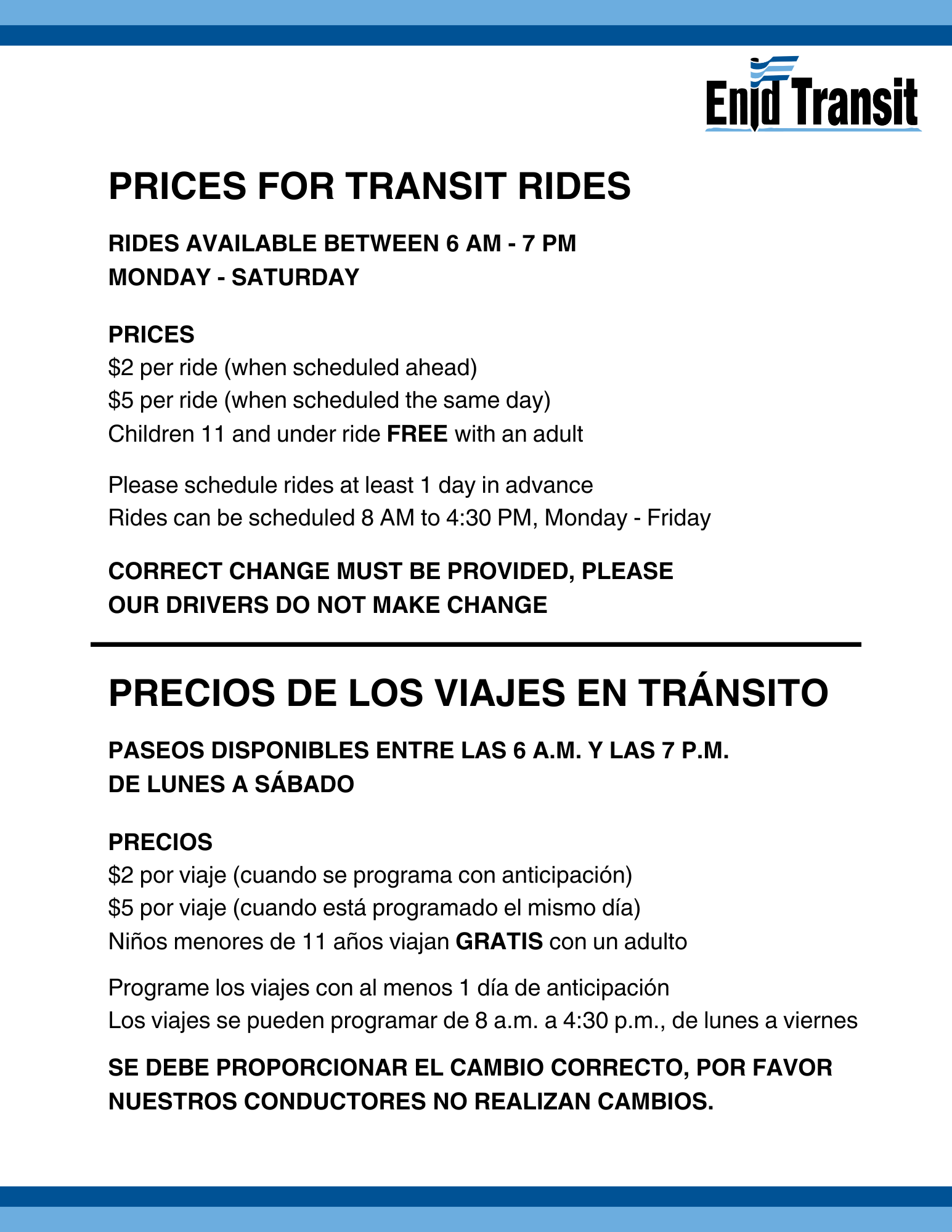 Rider Pricing E&S