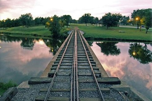 A picture of Meadowlake Park railroad tracks