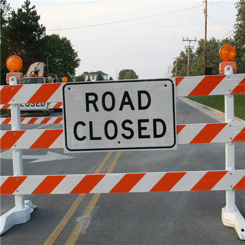 road closed sign